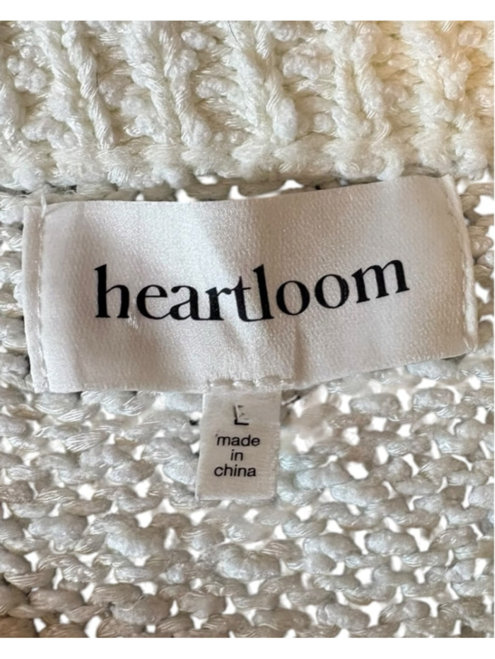 Heartloom Cream Textured Knit Sweater, L, Openwork Coastal Neutral - Picture 15 of 16